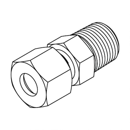 TOMPKINS Hydraulic Fitting-Metric CompressionL06(12X1.5)-02NPT MALE STUD CPLG MC6051-L06-02